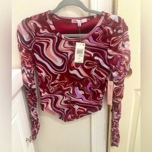 Macy’s V-hem mesh shirt Medium